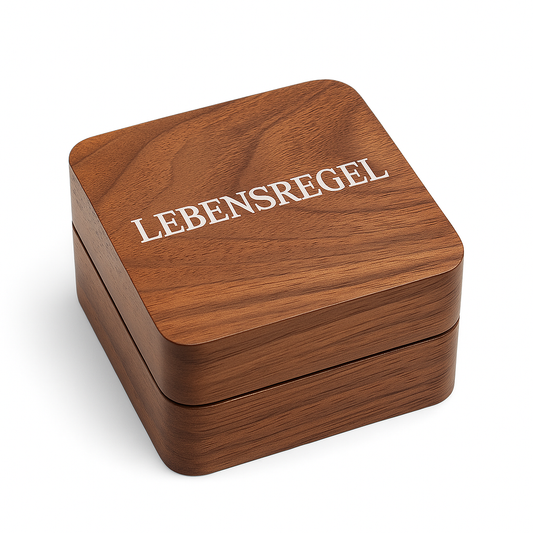 LEBENSREGEL Ringbox aus Holz