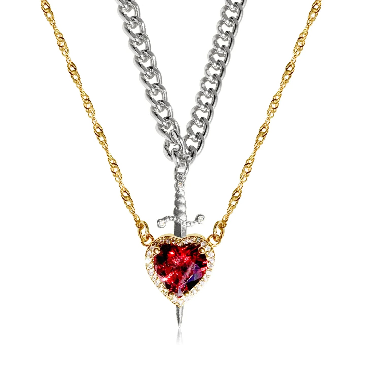 LEBENSREGEL Heart&Sword Necklaces