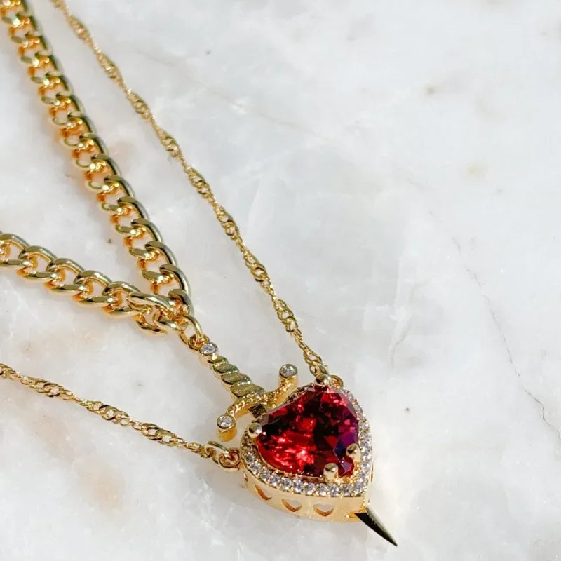 LEBENSREGEL Heart&Sword Necklaces